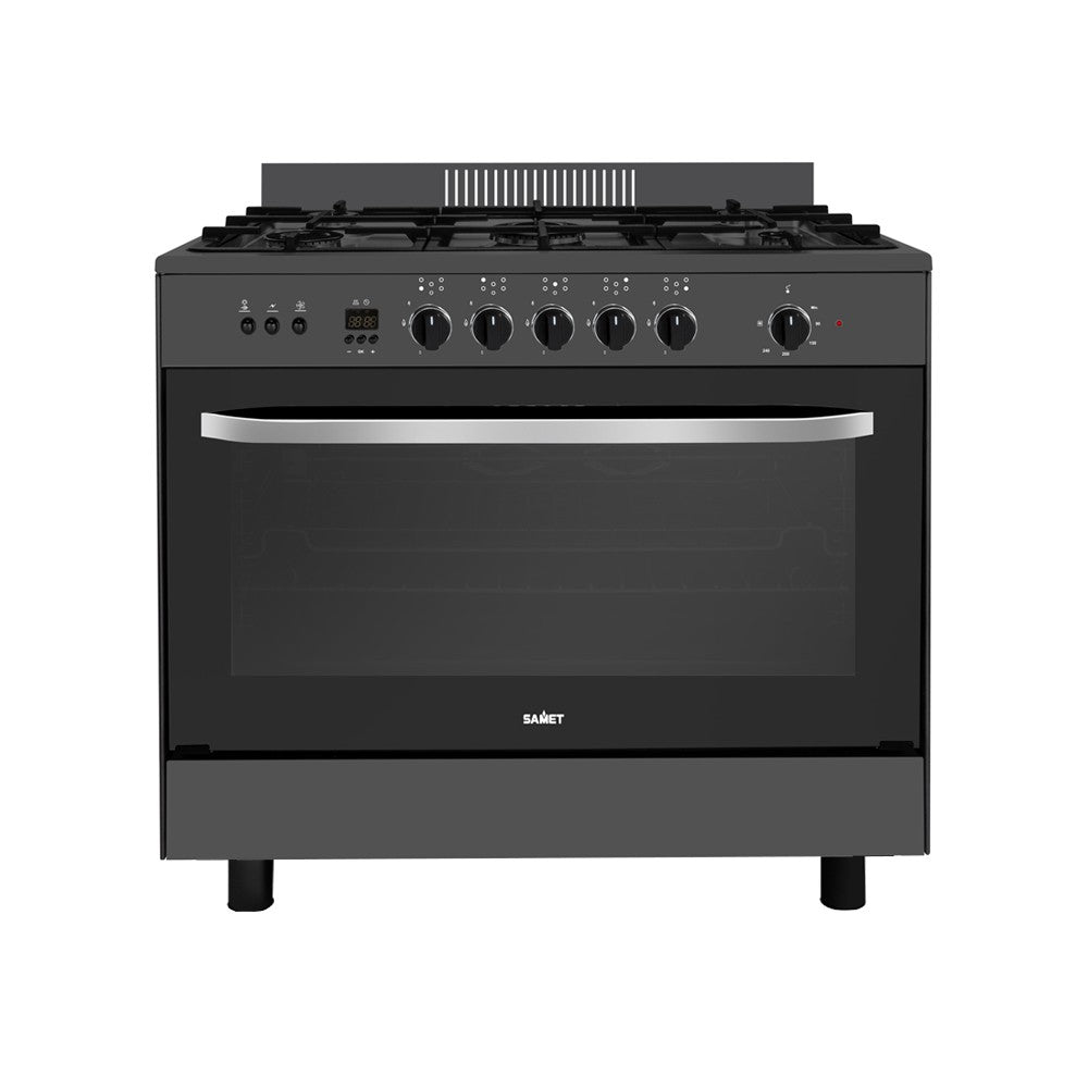 Cucina Stromboli 90x60 cm con forno a gas e grill elettrico colore nero classe A Samet