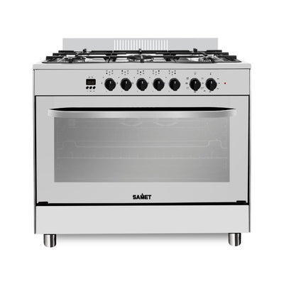 Cucina Stromboli a gas 90x60 cm. con forno e grill elettrici colore inox classe A