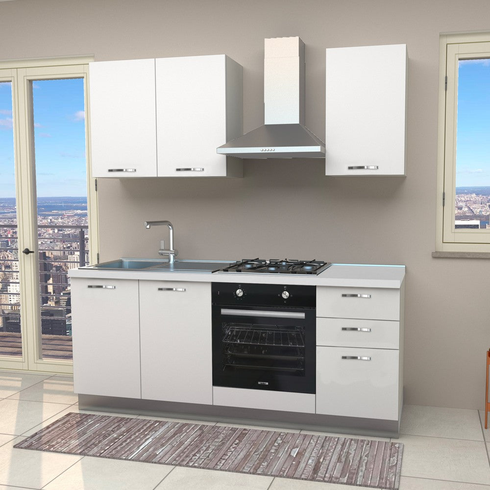 Cucina Taurus 195 sinistra colore bianco con elettrodomestici inclusi