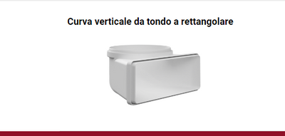 Curva verticale per cappe BVCVQT229 da tondo a rettangolare 22x9 cm