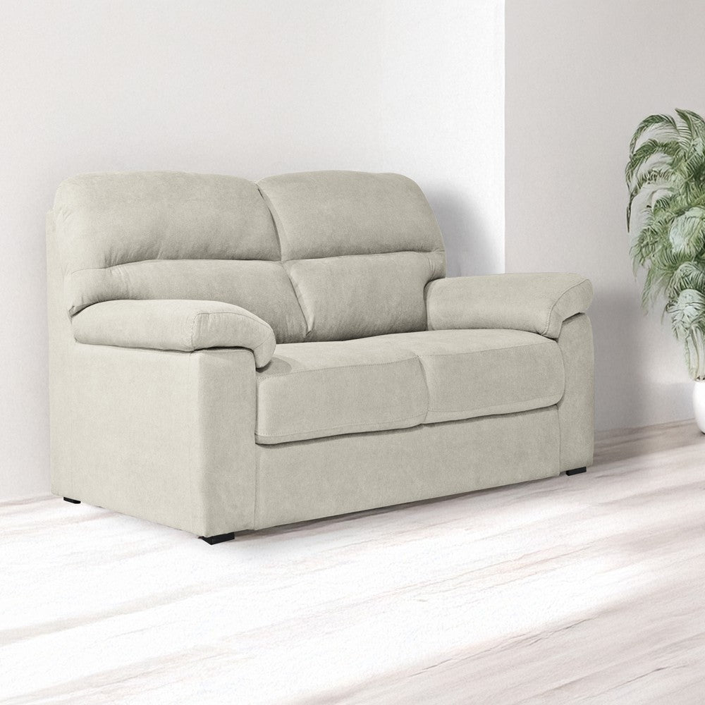 Divano Alenda 2 posti fisso con piedini quadrati colore Roma 05 beige