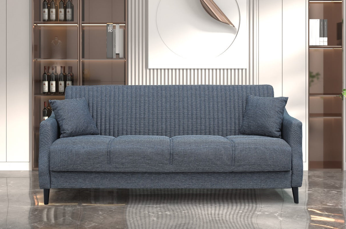 Divano letto contenitore Montana 3 posti colore grigio Mina 10
