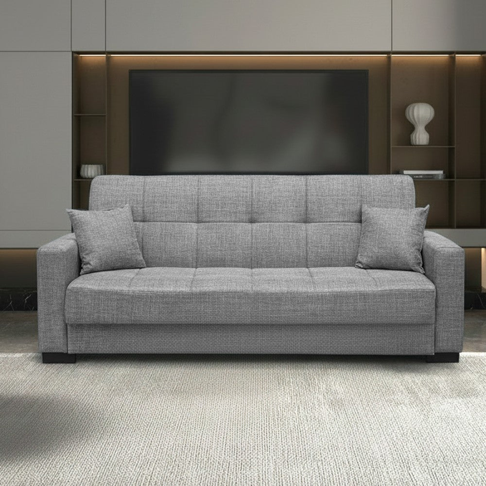 Divano letto contenitore New Malpensa 3 posti colore grigio Mina 14