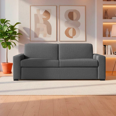 Divano letto Flash 3 posti con rete elettrosaldata in tessuto Queens ash