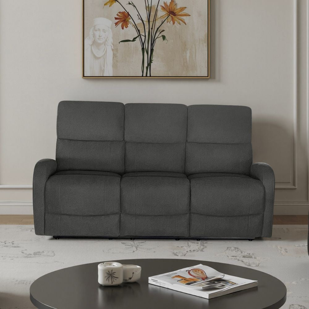 Poltrona Potter recliner manuale in tessuto Mia 103-27 grigio scuro