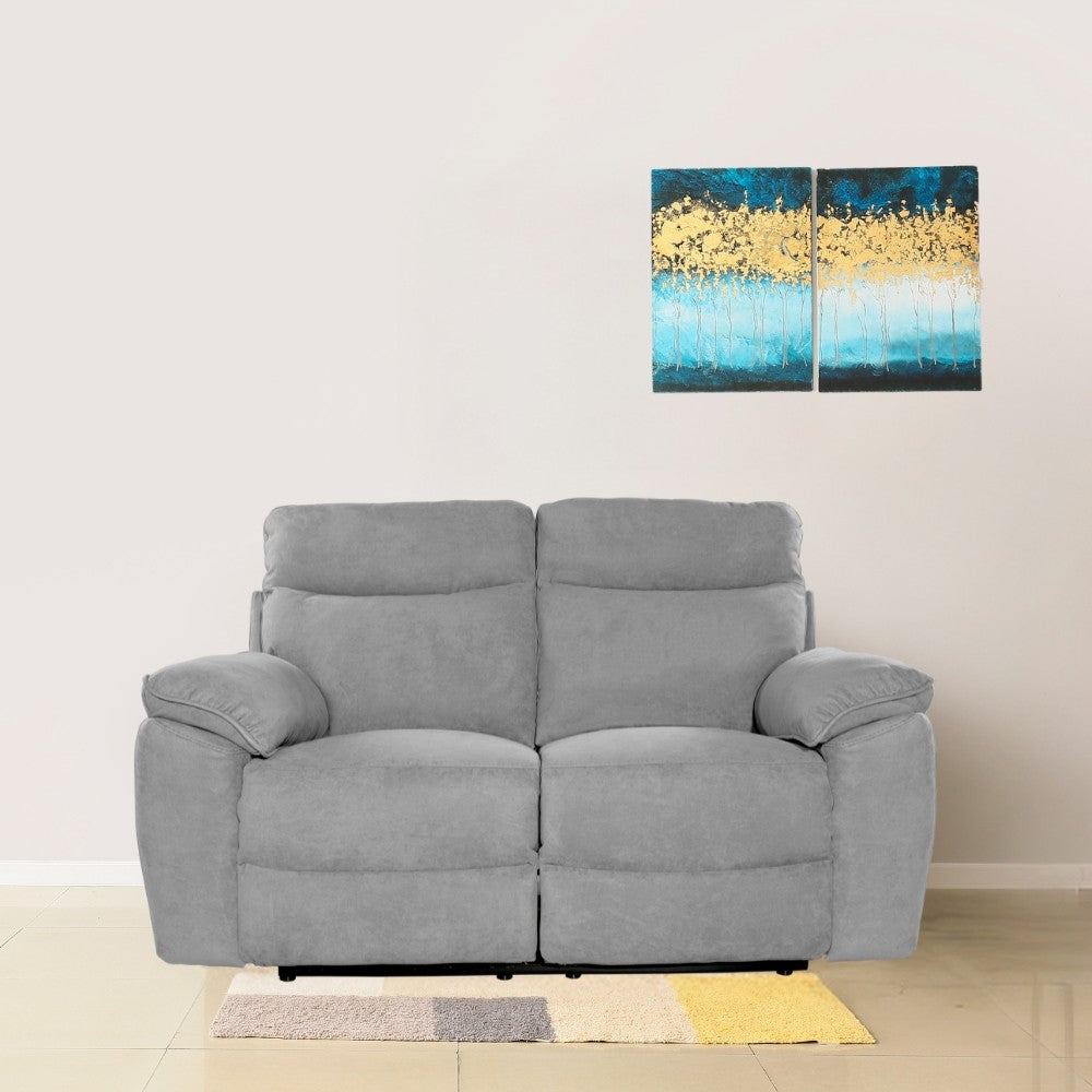 Divano recliner Boston 2 posti elettrico in tessuto giulia 9713 grigio