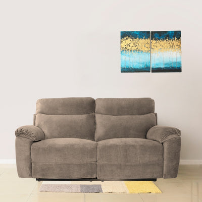 Divano recliner Boston 3 posti elettrico in tessuto giulia 9703 cappuccino