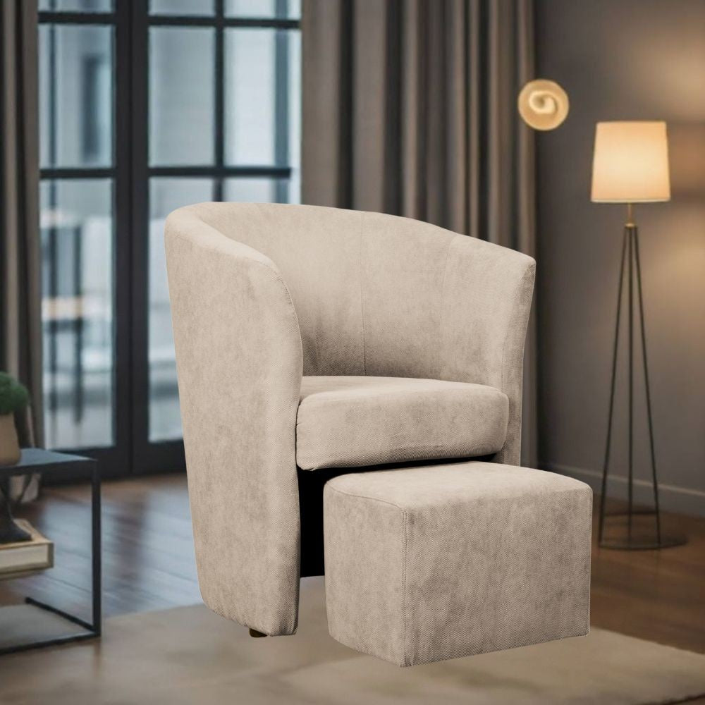 Djerba tessuto crema Soro 23 con pouf estraibile