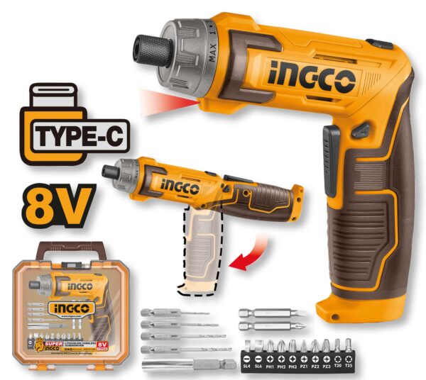 Cacciavite a batteria 8V c/valigetta e accessori