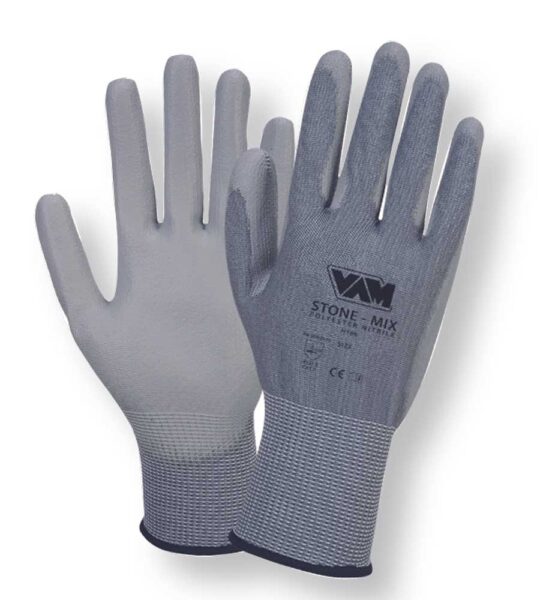 Guanti poliestere/nitrile grigio areato tg.7 - S