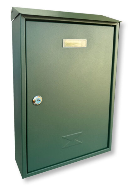 Cassetta Lettere Plus mm.260x70x380 verde con cilindro chiave