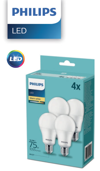 Lampada a60 led 11w(75w)e27 2700k(x4)