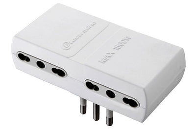 Adattatore quadruplo spina 16a, prese bipasso 10/16a, colore bianco