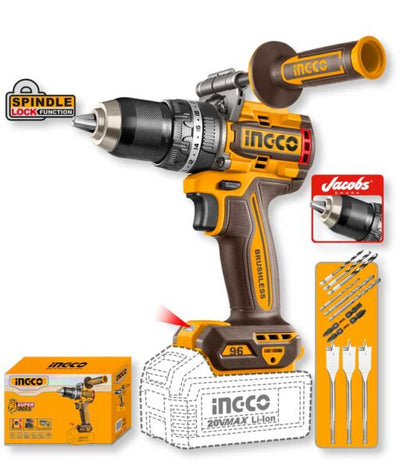 Trapano a Percussione 20V Compact Brushless 96N.m Nudo