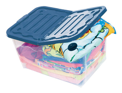 Box storage duo xl con ruote e coperchio 60x40x30h colore: blu