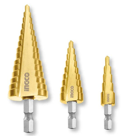 Set 3 Frese Coniche a gradino Ingco