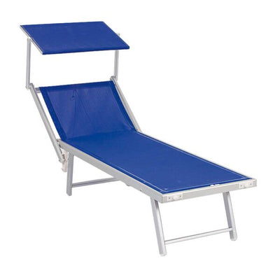 Lettino alu/texil.beach maxi blu medio