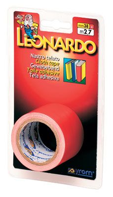 Nastro in tela plastificata, misura: 38 mm. x 2,7 m, colore: bianco