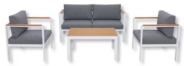 Salotto Alluminio Set Lounge Bianco