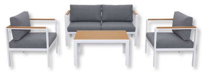 Salotto Alluminio Set Lounge Bianco