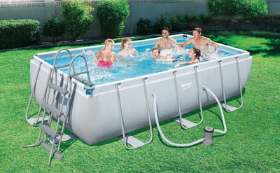 Piscina rettangolare frame cm.404x201x100 telo chiaro Capacità:6.478lt