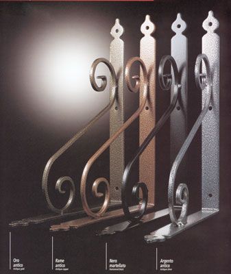 Mensole ferro battuto cm.33x28 arg.