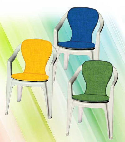 Cuscino sagomato per sedia resina cm.78x48 spes.cm.2 colore giallo
