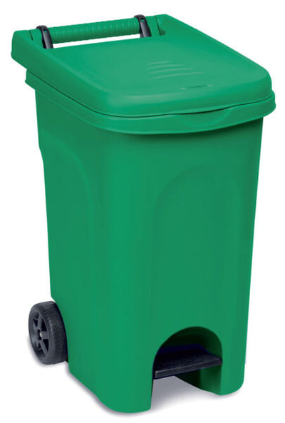 Pattumiera Stefanplast ruote/pedale lt.60 verde