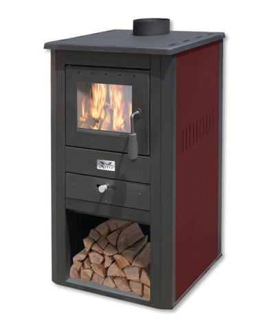Stufa a legna pallade 13kw bordeaux