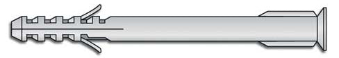 Tassello prolungato in nylon mm.6,0x80 con vite zinc.bianca bl.15pz.