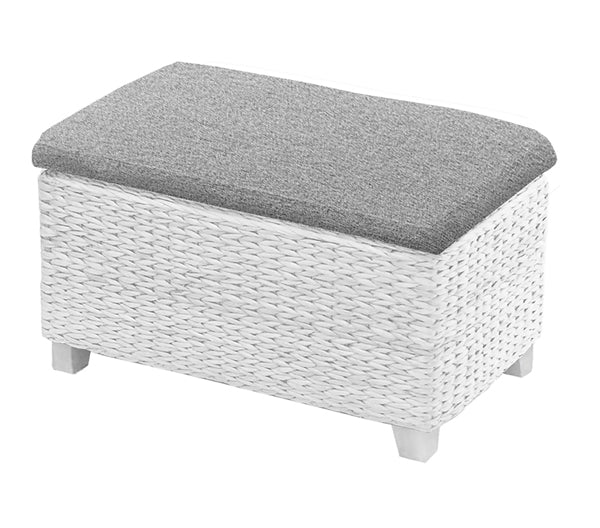 Cassapanca cm. 72x30x40h bianco cuscino grigio