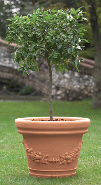 Vaso tondo d.35 festonato impruneta