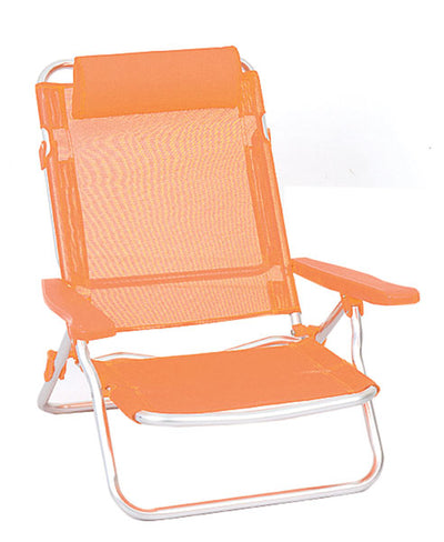 Spiaggina alu/texil.5 pos.arancio