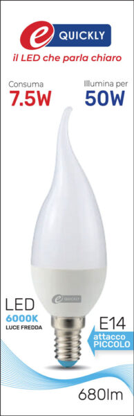 Lamp.c.di vento led e14 7,5w 6000k