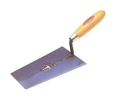 Cazzuola punta quadra in acciaio e legno verniciato mm.190