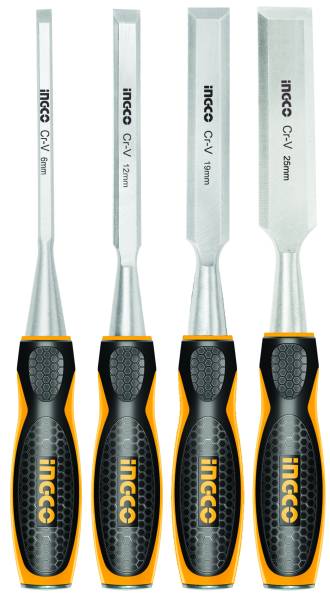 Set 4 scalpelli per legno ingco