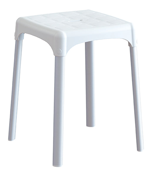 Sgabello da bagno, struttura mista alluminio anodizzato