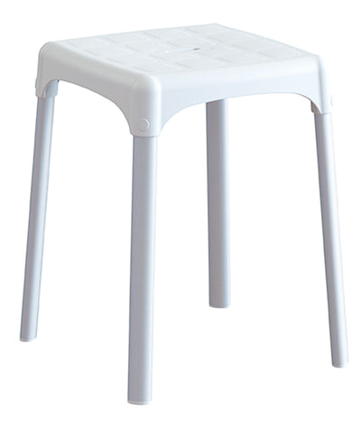 Sgabello da bagno, struttura mista alluminio anodizzato