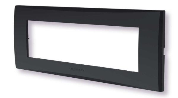 Placca 7 moduli nero serie Plana