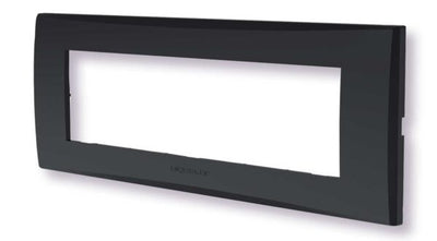 Placca 7 moduli nero serie Plana