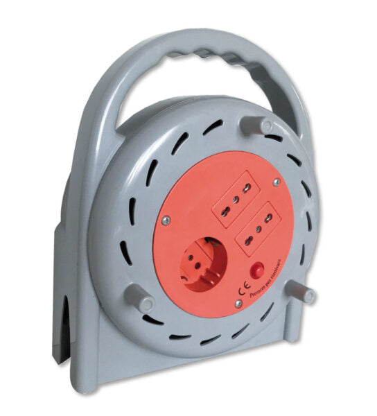 Avvolgicavo 10mt. cavo tipo H05VV-F (3x1,5mm), spina da 16A