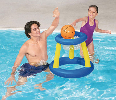 Canestro gonfiabile con rete e palla gonfiabile inclusa cm.D 61 cm