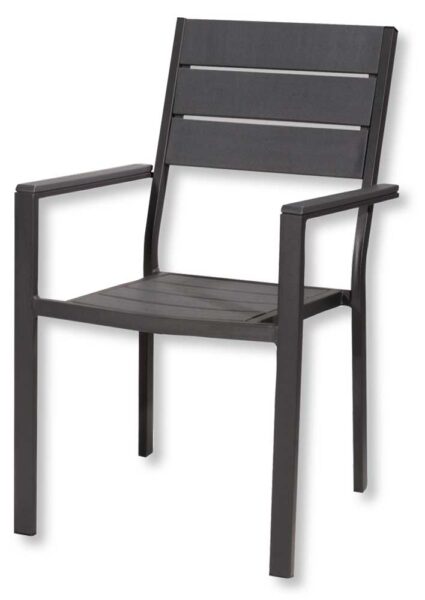 Sedia Tenerife c/braccioli Effetto Legno Grigio