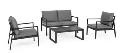 Salotto 4 pezzi Alluminio Hilde Antracite