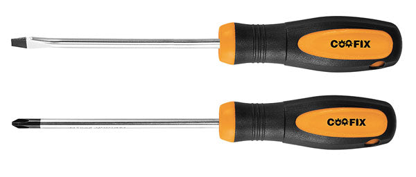 Set 2 cacciaviti croce/taglio CRV taglio 6,5x100 / croce PH2 mm.6x100