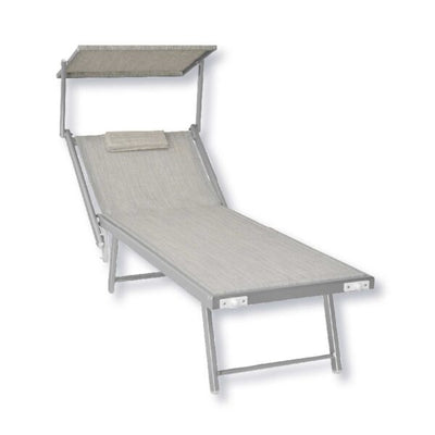 Lettino alluminio texilene lido con cuscino colore melange grey