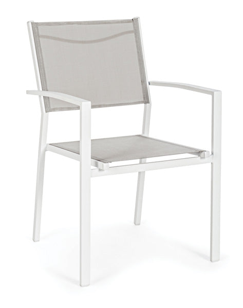 Sedia alluminio hilde bianco cloud