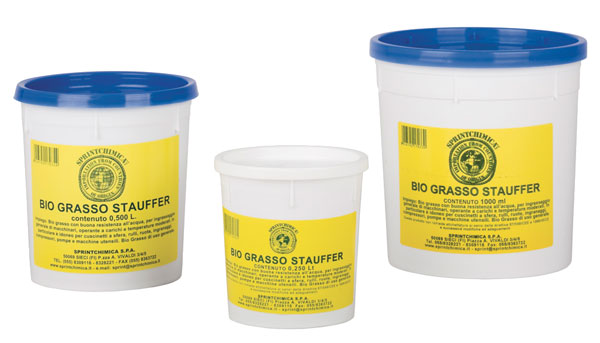 Bio-grasso stauffer ml.250 con buona resistenza all'acqua