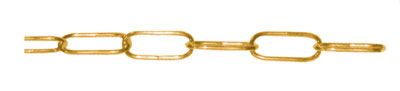 Catena ornamentale in acciaio ottonato mm.2,8x34x15,6 bobina mt.20