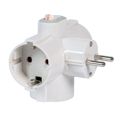 Adattatore triplo spina schuko / 3 prese schuko 16A con interruttore